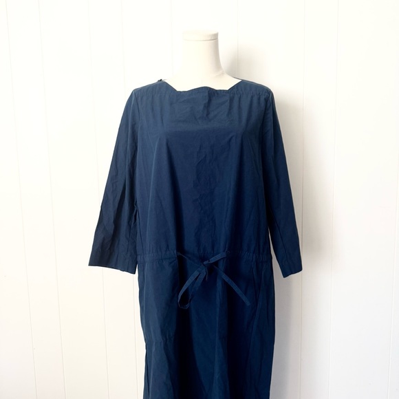 NWT Bergfabel Mara Midi Dress 44 in Deep Blue Italian Made Designer Large - Picture 4 of 12